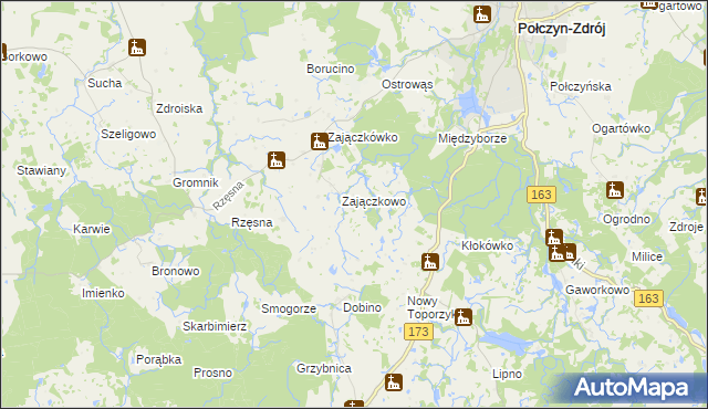 mapa Widów gmina Połczyn-Zdrój, Widów gmina Połczyn-Zdrój na mapie Targeo