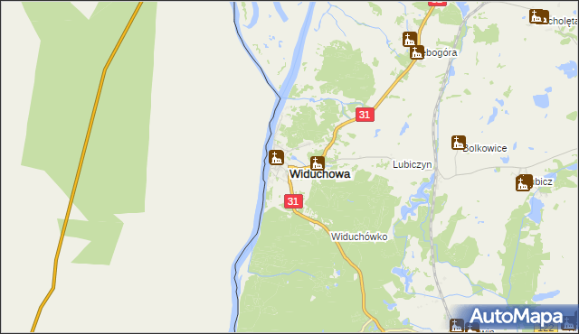 mapa Widuchowa powiat gryfiński, Widuchowa powiat gryfiński na mapie Targeo