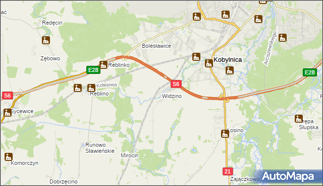 mapa Widzino, Widzino na mapie Targeo