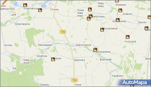 mapa Wiechnowice, Wiechnowice na mapie Targeo