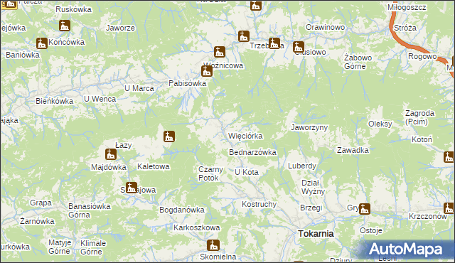 mapa Więciórka, Więciórka na mapie Targeo