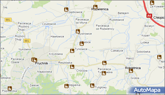 mapa Więckowice gmina Roźwienica, Więckowice gmina Roźwienica na mapie Targeo