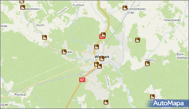 mapa Wielbark powiat szczycieński, Wielbark powiat szczycieński na mapie Targeo