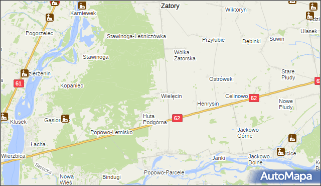 mapa Wielęcin gmina Somianka, Wielęcin gmina Somianka na mapie Targeo