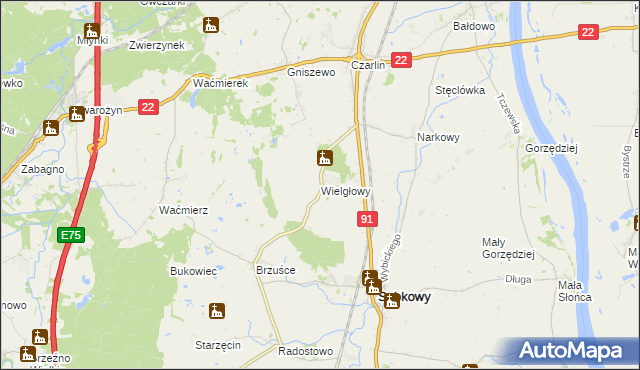 mapa Wielgłowy, Wielgłowy na mapie Targeo