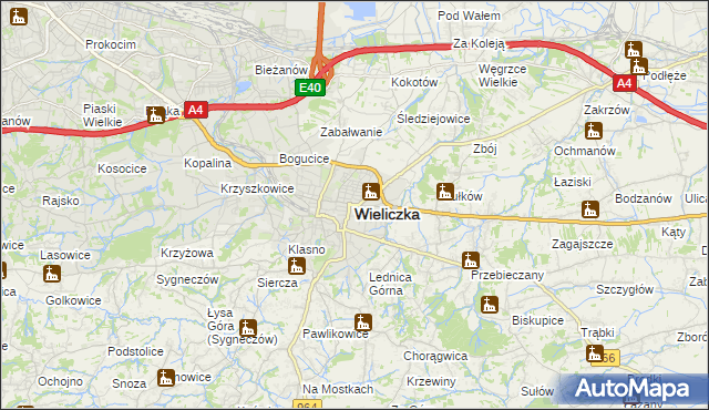 mapa Wieliczka, Wieliczka na mapie Targeo