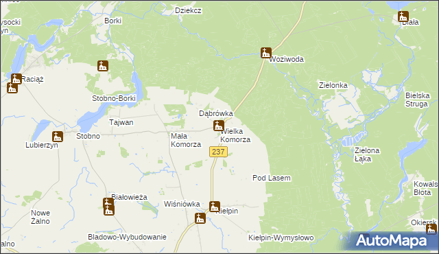 mapa Wielka Komorza, Wielka Komorza na mapie Targeo