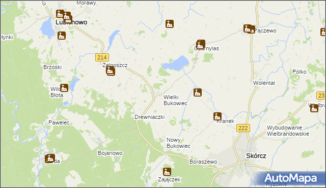 mapa Wielki Bukowiec, Wielki Bukowiec na mapie Targeo