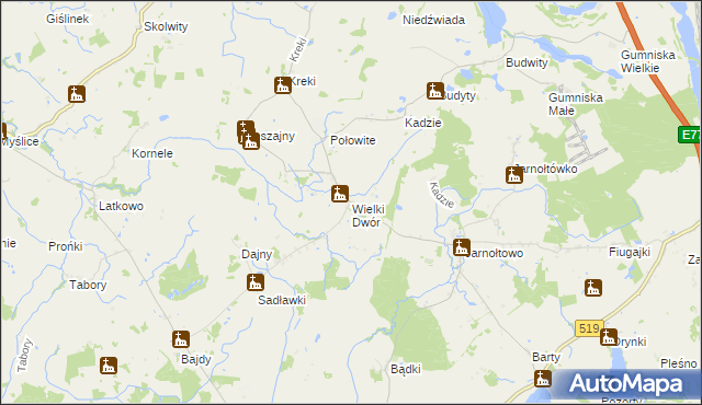 mapa Wielki Dwór, Wielki Dwór na mapie Targeo