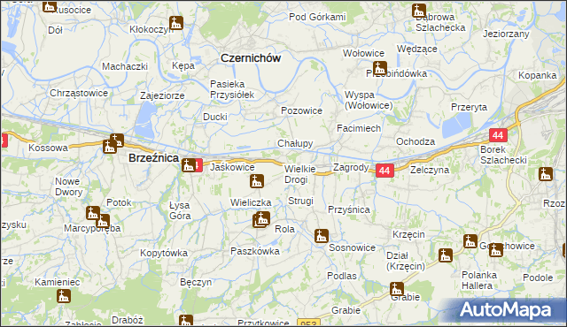 mapa Wielkie Drogi, Wielkie Drogi na mapie Targeo