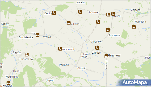 mapa Wielkie gmina Abramów, Wielkie gmina Abramów na mapie Targeo