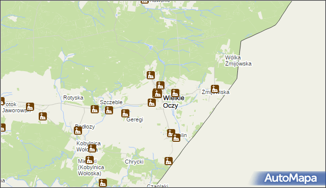 mapa Wielkie Oczy, Wielkie Oczy na mapie Targeo