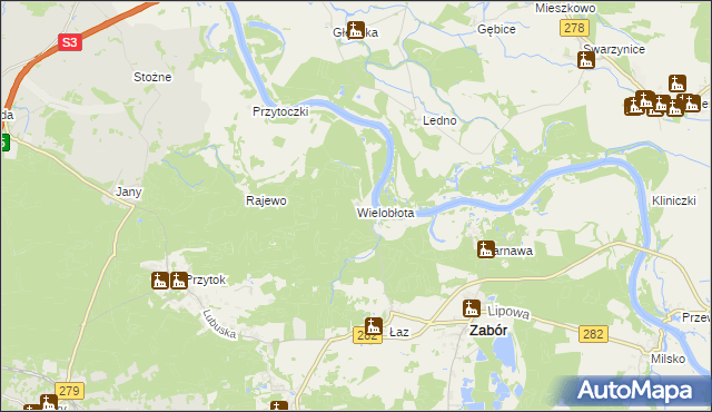 mapa Wielobłota, Wielobłota na mapie Targeo