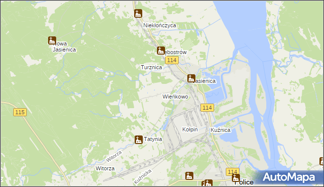 mapa Wieńkowo, Wieńkowo na mapie Targeo