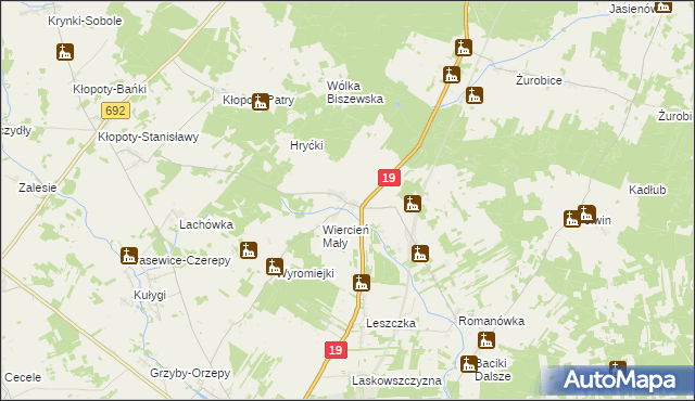 mapa Wiercień Duży, Wiercień Duży na mapie Targeo