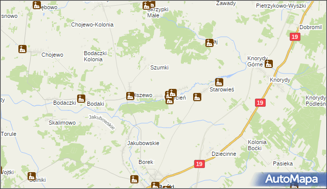 mapa Wiercień gmina Boćki, Wiercień gmina Boćki na mapie Targeo