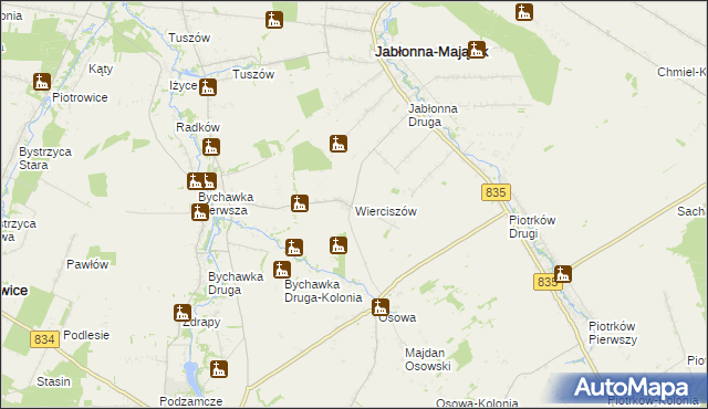 mapa Wierciszów, Wierciszów na mapie Targeo