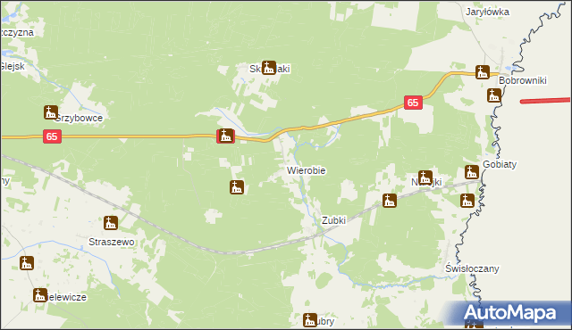 mapa Wierobie, Wierobie na mapie Targeo