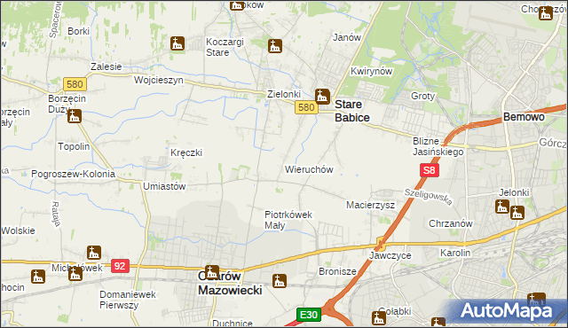 mapa Wieruchów, Wieruchów na mapie Targeo