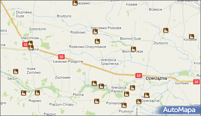 mapa Wierzbica Szlachecka, Wierzbica Szlachecka na mapie Targeo