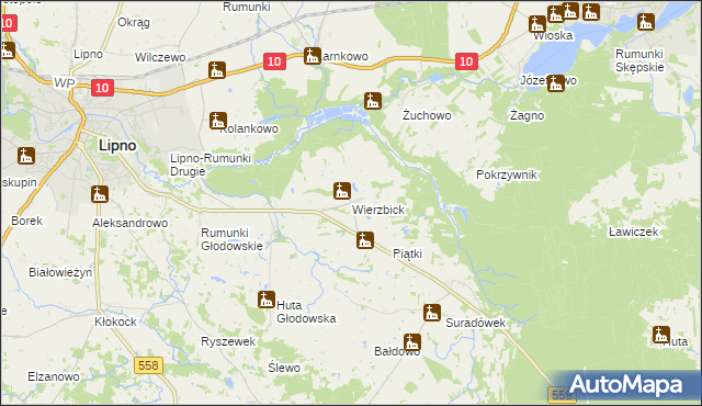mapa Wierzbick, Wierzbick na mapie Targeo