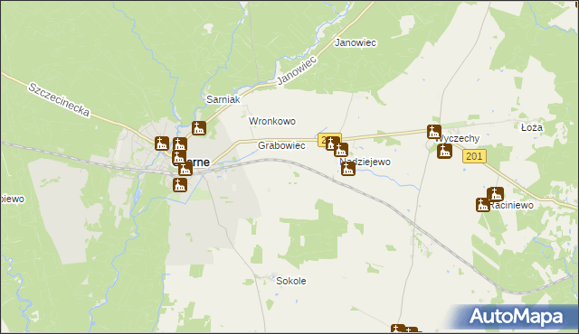 mapa Wierzbnik gmina Czarne, Wierzbnik gmina Czarne na mapie Targeo