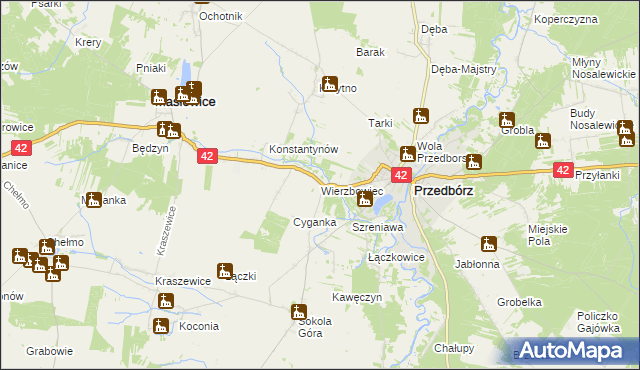 mapa Wierzbowiec, Wierzbowiec na mapie Targeo