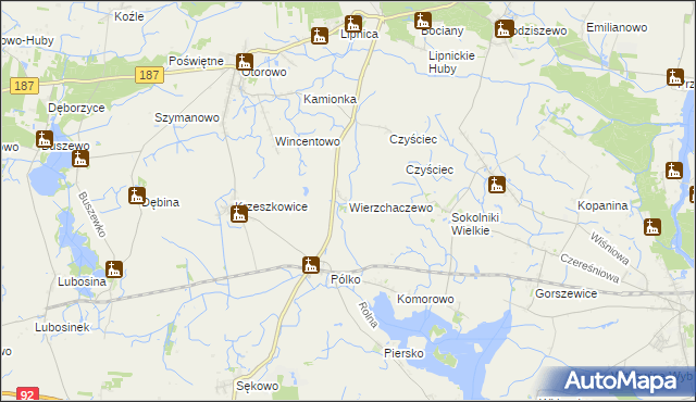 mapa Wierzchaczewo, Wierzchaczewo na mapie Targeo