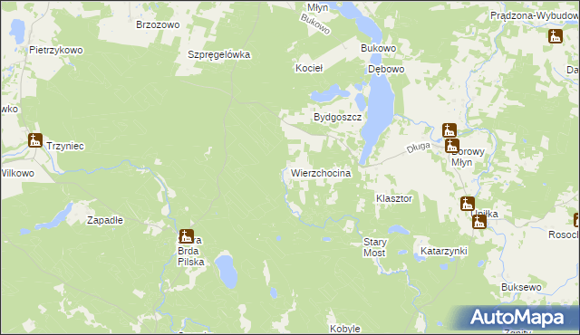 mapa Wierzchocina, Wierzchocina na mapie Targeo