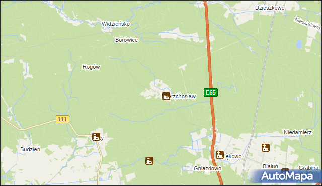 mapa Wierzchosław, Wierzchosław na mapie Targeo