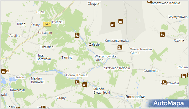 mapa Wierzchowiska Dolne, Wierzchowiska Dolne na mapie Targeo