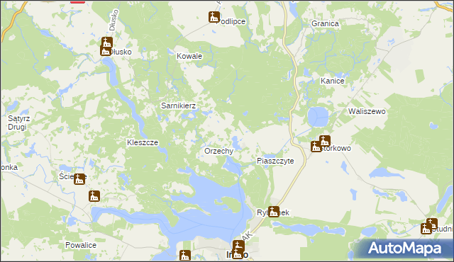mapa Wierzchucice gmina Ińsko, Wierzchucice gmina Ińsko na mapie Targeo