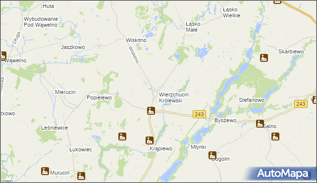 mapa Wierzchucin Królewski, Wierzchucin Królewski na mapie Targeo