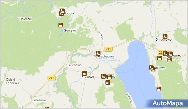 mapa Wierzchucino, Wierzchucino na mapie Targeo
