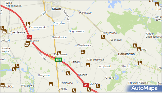 mapa Więsławice-Parcele, Więsławice-Parcele na mapie Targeo