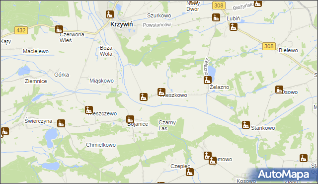 mapa Wieszkowo, Wieszkowo na mapie Targeo