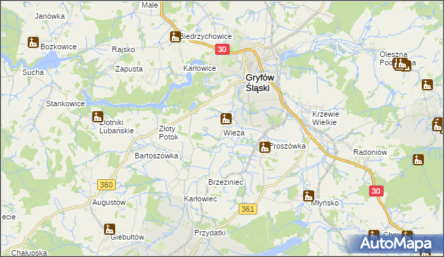 mapa Wieża, Wieża na mapie Targeo