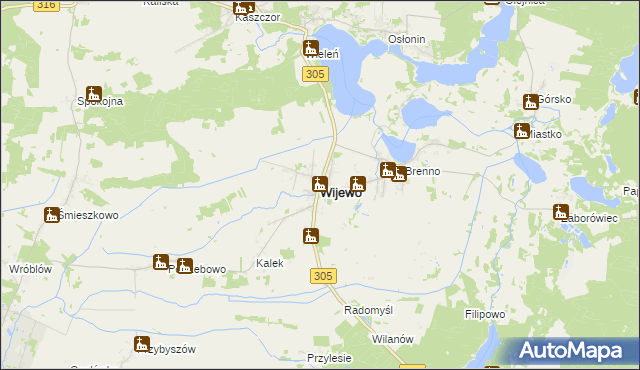 mapa Wijewo, Wijewo na mapie Targeo