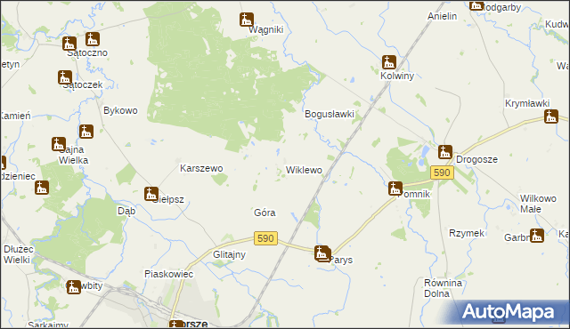 mapa Wiklewo, Wiklewo na mapie Targeo