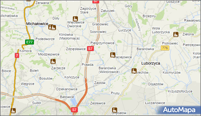 mapa Wiktorowice, Wiktorowice na mapie Targeo