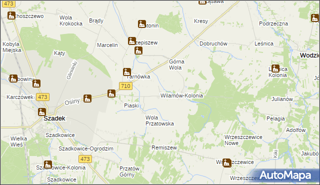 mapa Wilamów-Kolonia, Wilamów-Kolonia na mapie Targeo