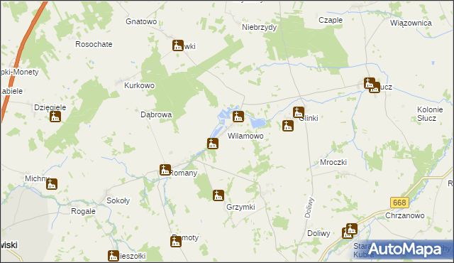 mapa Wilamowo gmina Przytuły, Wilamowo gmina Przytuły na mapie Targeo