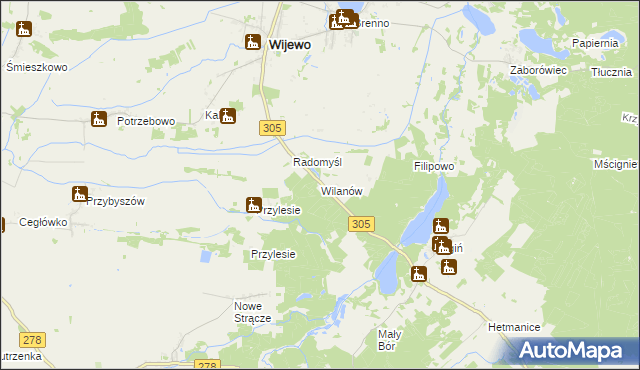 mapa Wilanów gmina Wijewo, Wilanów gmina Wijewo na mapie Targeo