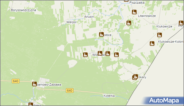 mapa Wilanowo gmina Mielnik, Wilanowo gmina Mielnik na mapie Targeo