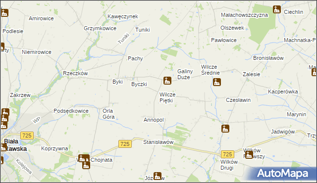 mapa Wilcze Piętki, Wilcze Piętki na mapie Targeo