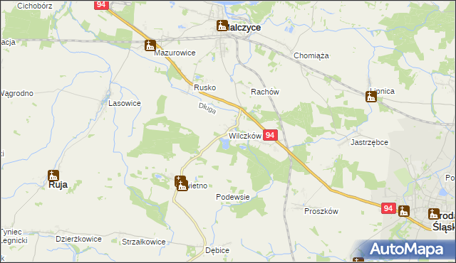 mapa Wilczków gmina Malczyce, Wilczków gmina Malczyce na mapie Targeo