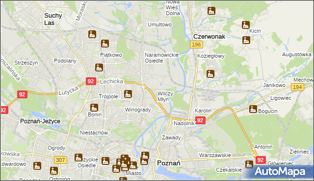 mapa Wilczy Młyn, Wilczy Młyn na mapie Targeo