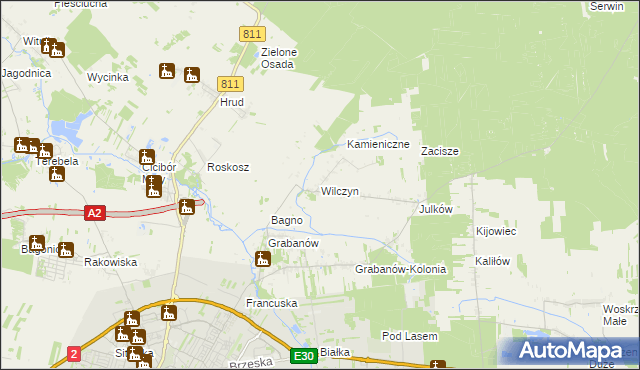 mapa Wilczyn gmina Biała Podlaska, Wilczyn gmina Biała Podlaska na mapie Targeo