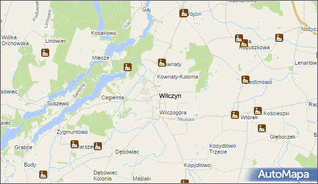 mapa Wilczyn powiat koniński, Wilczyn powiat koniński na mapie Targeo