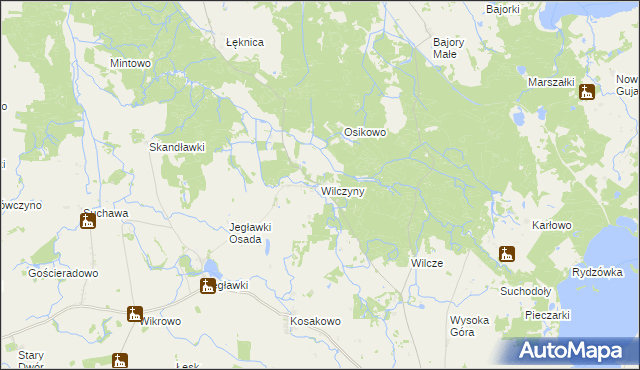 mapa Wilczyny, Wilczyny na mapie Targeo